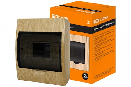 TDM ELECTRIC SQ0901-0013 Бокс ЩРН-П-6 модулей навесной пластик IP41 "Эко" (сосна) TDM